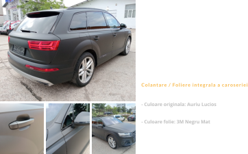 Audi Q7  Colantare / Foliere integrala a caroseriei - Culoare originala: Auriu Lucios  - Culoare folie: 3M Negru Mat